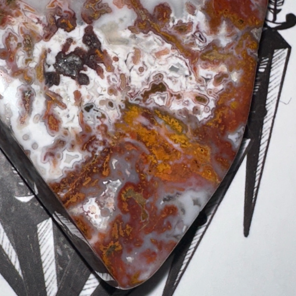 Rare SoCal copper plume agate Wingate Pass Tumble/ Worry stone